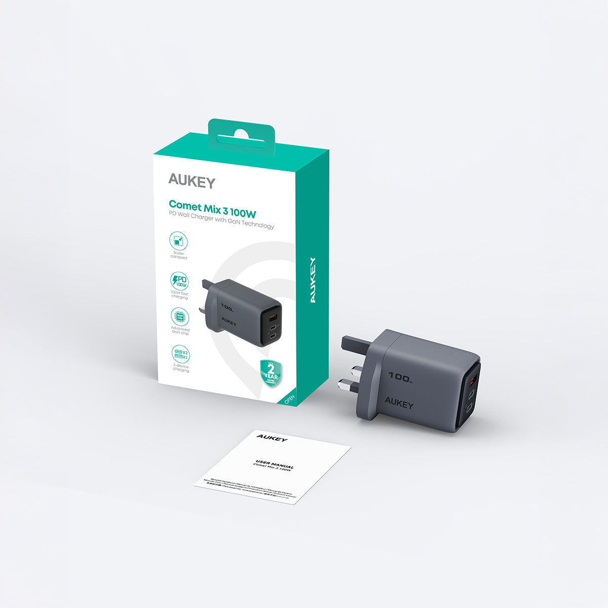 PA-C5 Comet Mix 3 100W PD Wall Charger with GaN Technology