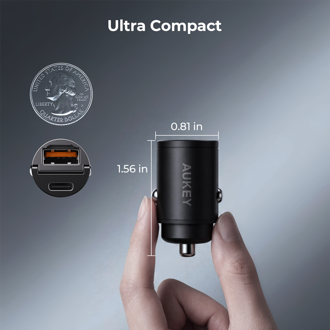 CC-A3P Enduro Nano AC 65W 2-Port Car Charger PD & QC
