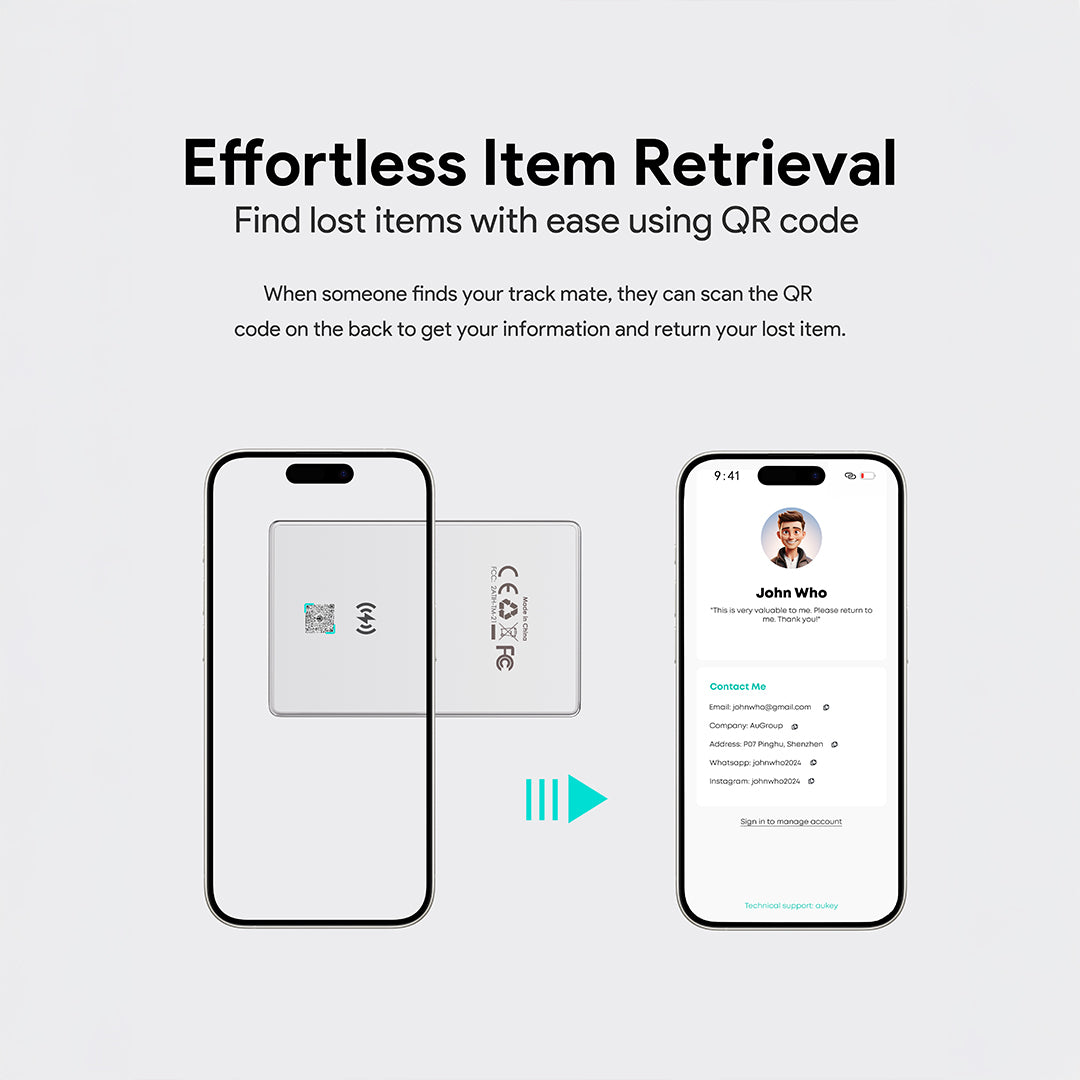TM-21 Track Mate 3 Bluetooth Smart Tracker with Apple FInd My