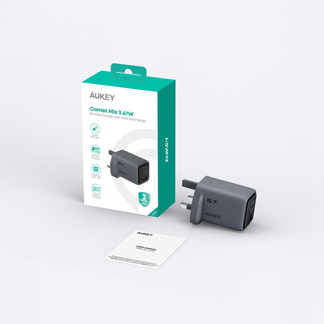 PA-C3 Comet Mix 3 67W PD Wall Charger with GaN Technology