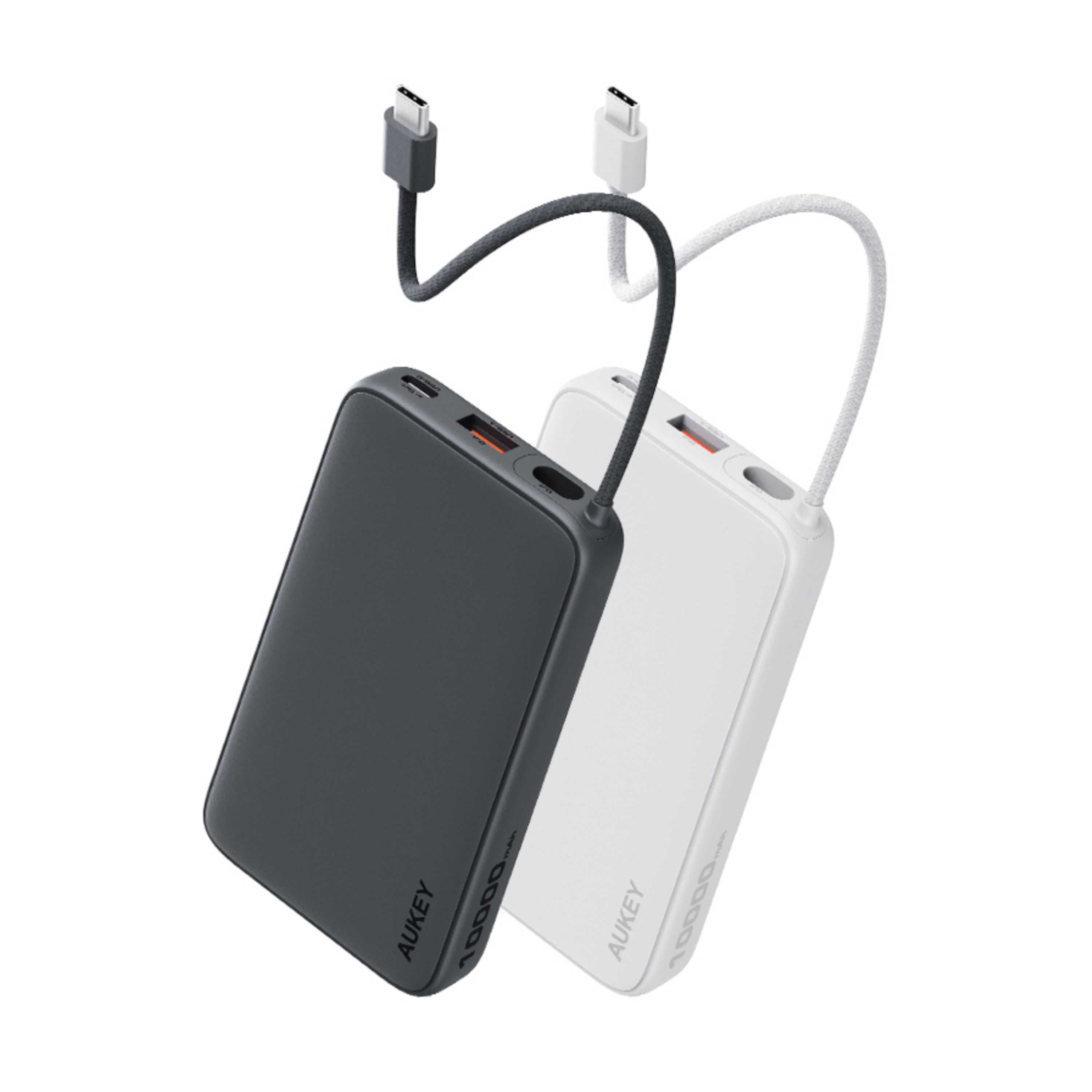 PB-Y53P 20W 10000mAh Slim Power Bank with Built-in USB C Cable