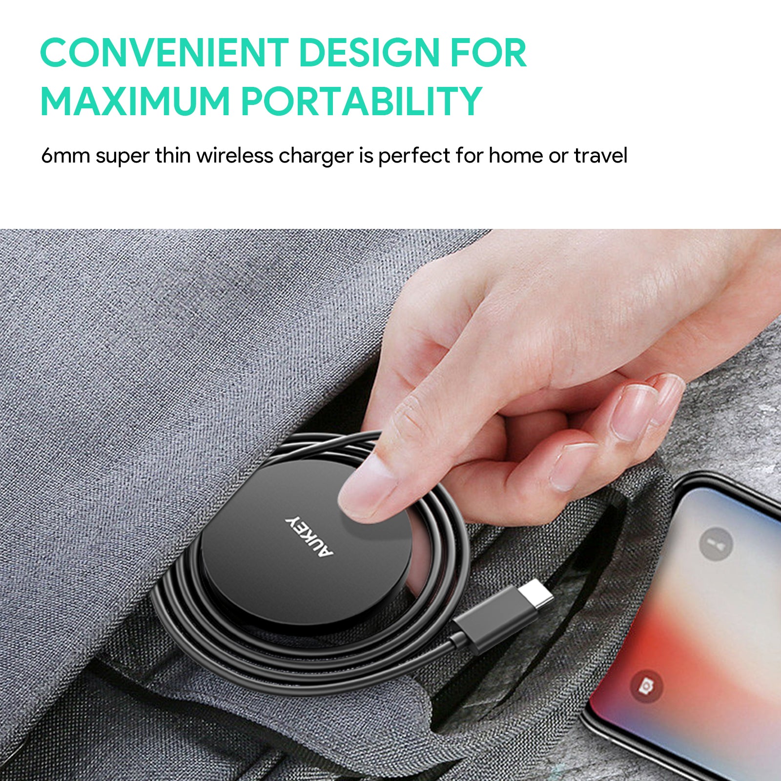 LC-A1S Snap On 15W Magsafe Qi-Compatible Fast Wireless Charging Cable