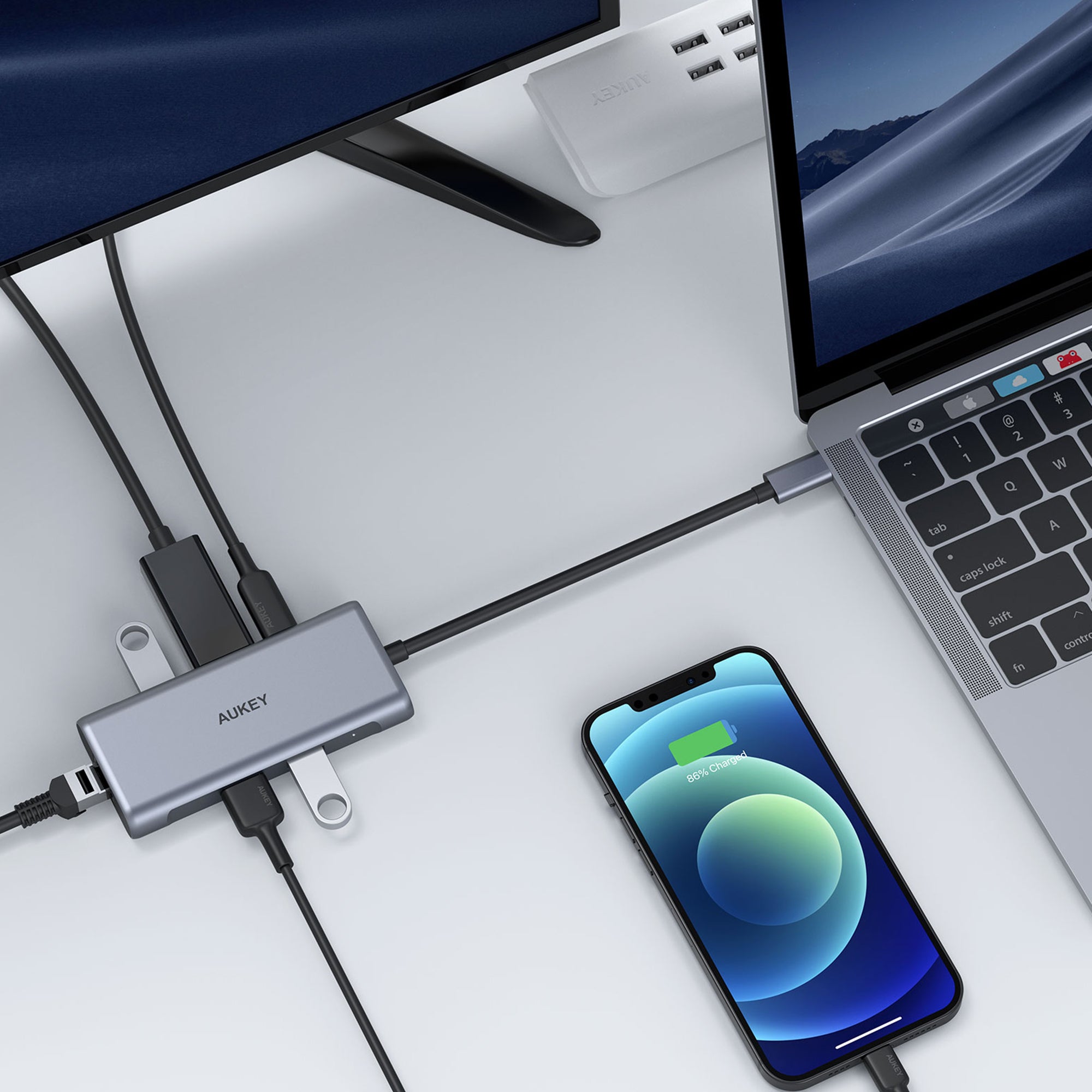 CB-C75 6-In-1 100W USB C Hubs With HDMI USB3.0 Ethernet