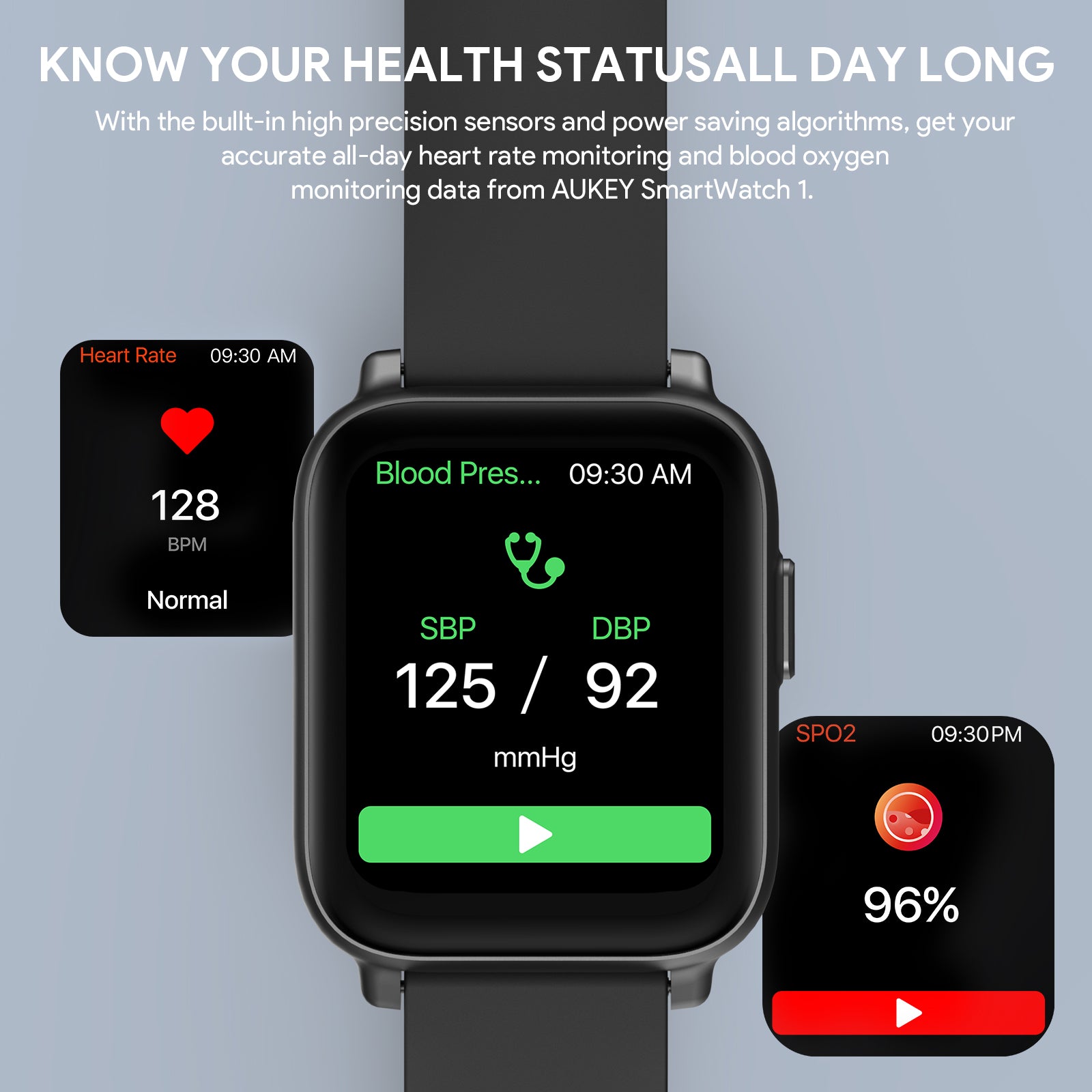 SW-1 Smartwatch Fitness Tracker with 10 Sport modes tracking & Customise watch faces