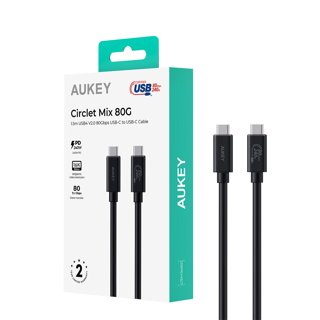 CB-DCC402 Circlet Mix 80G USB4 V2.0 80Gbps USB-C to USB-C Cable