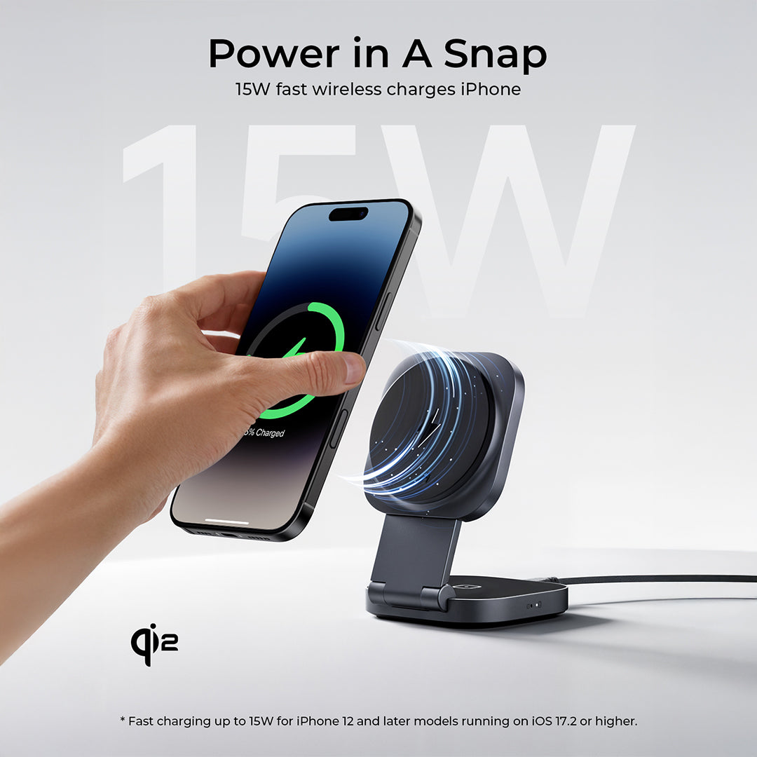 LC-MC211 MagFusion L Qi2 2-in-1 Foldable Magnetic Fast Wireless Charging Station