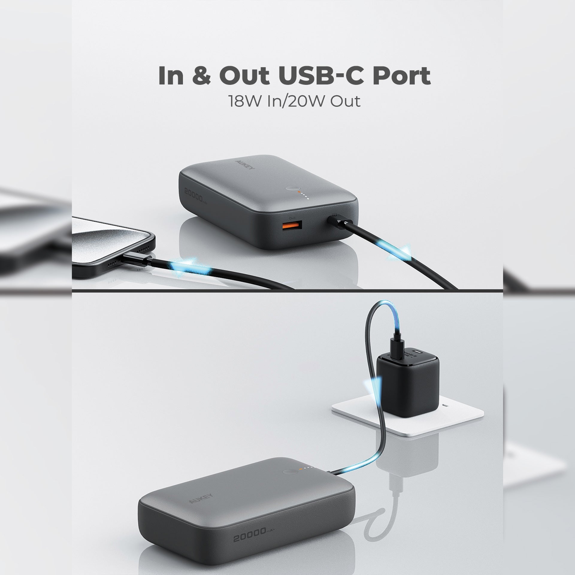 PB-Y57 22.5W USB C PD & USB QC3.0 20000mAH Mini Power Bank