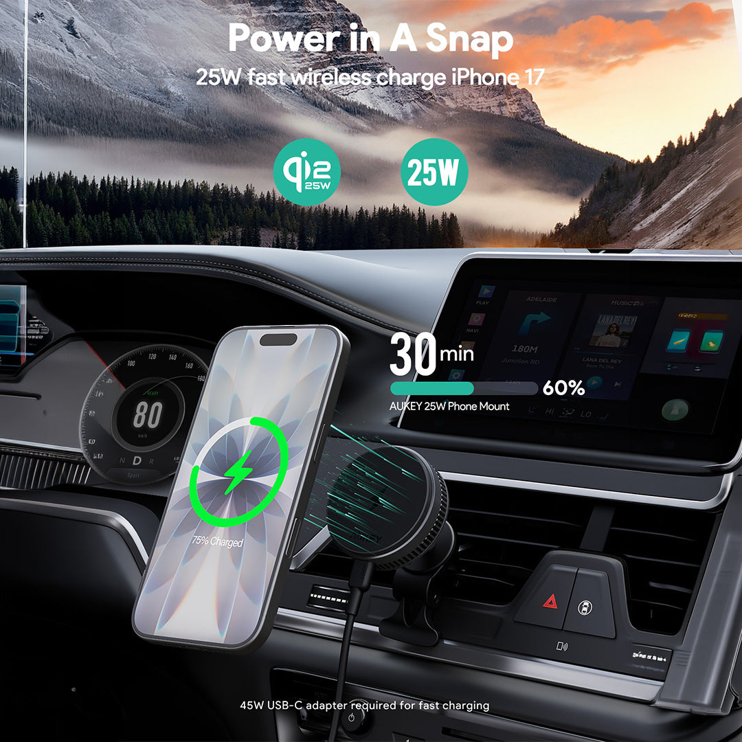 HD-MC13AP 25W Qi2.2 MagFusion Wireless charging with Cooling Charging Car Mount