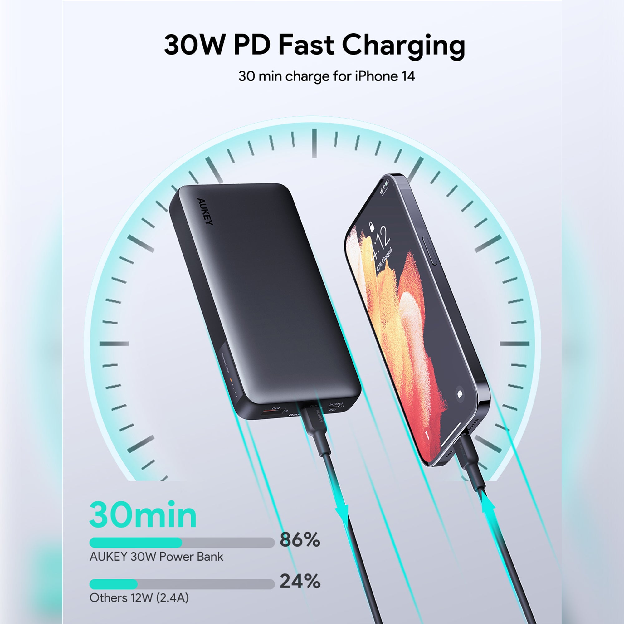 PB-Y42 Sprint X 30W PD 20K mAh Fast Charging USB C PD 3.0 Power Bank