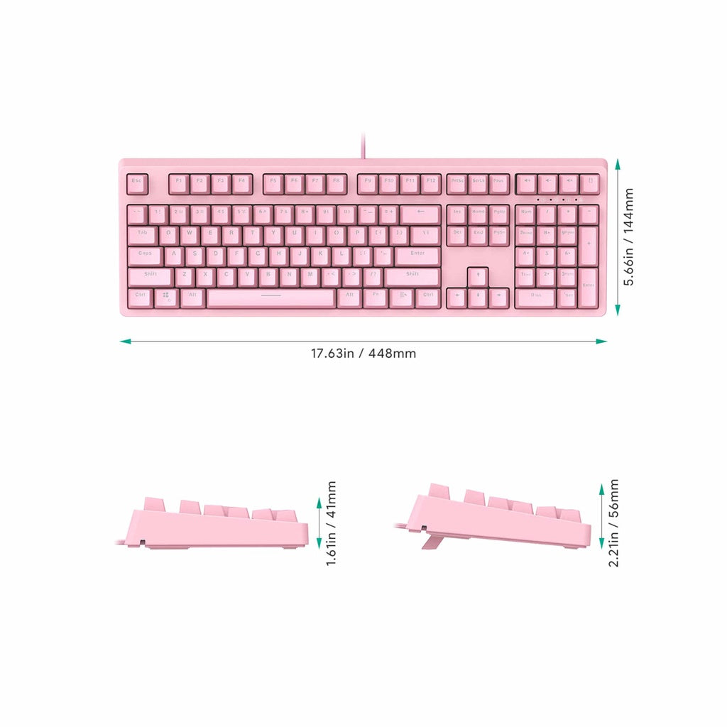 KM-G15 Pink Mechanical Blue Switch Gaming Keyboard