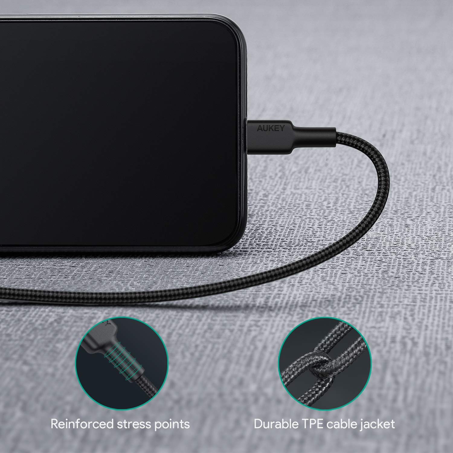 CB-CL1 Impulse MFI Braided Nylon USB C To Lightning Cable - 1.2 Meter