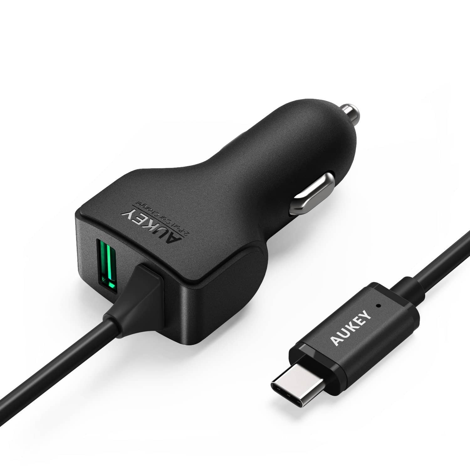 AUKEY CC-Y4 27W 5.4A AiPOWER USB-C Car Charger With TYPE-C Cable - Aukey Malaysia Official Store