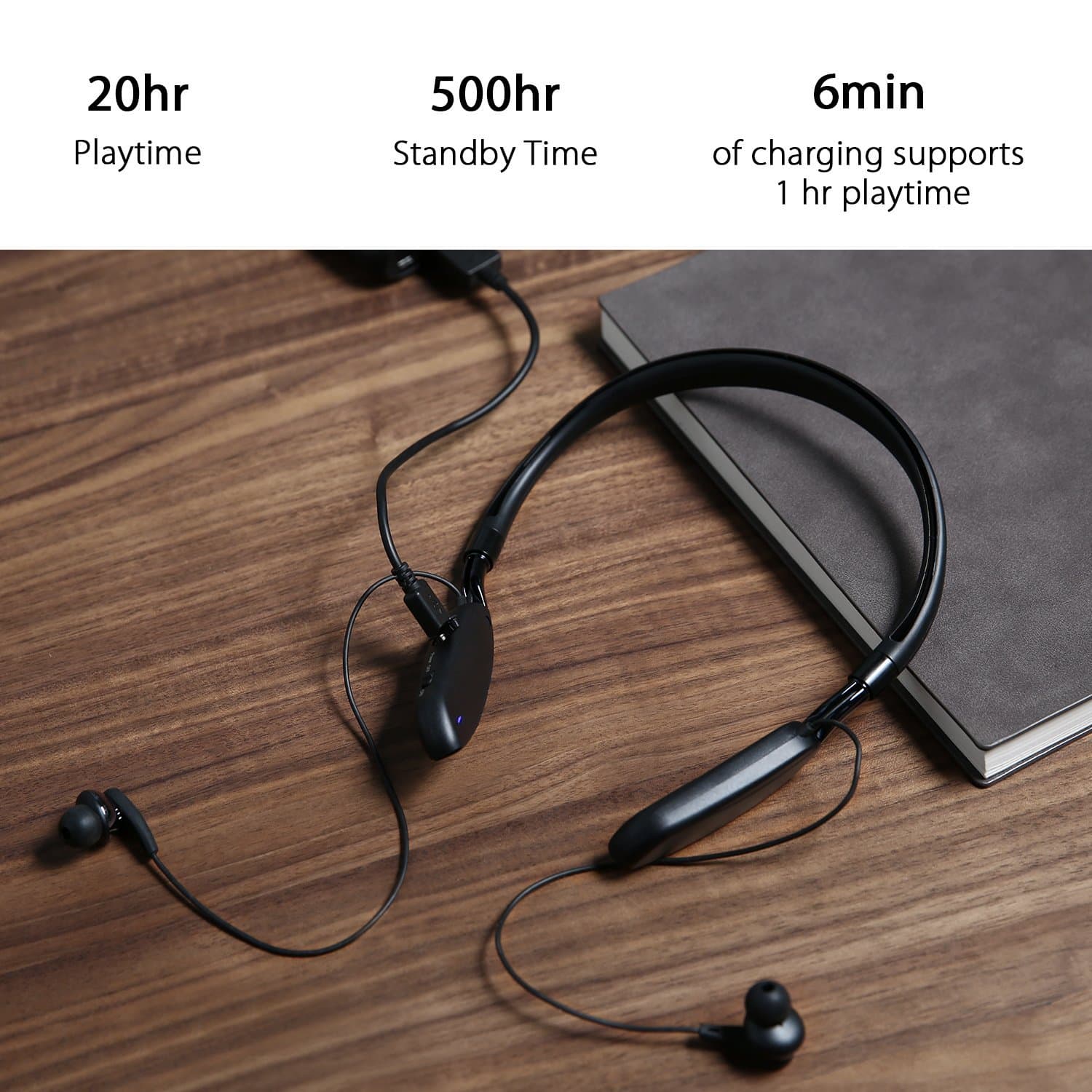 AUKEY EP-B39 Neckband Bluetooth Headset 20-Hour Playtime and Built-In Microphone - Aukey Malaysia Official Store