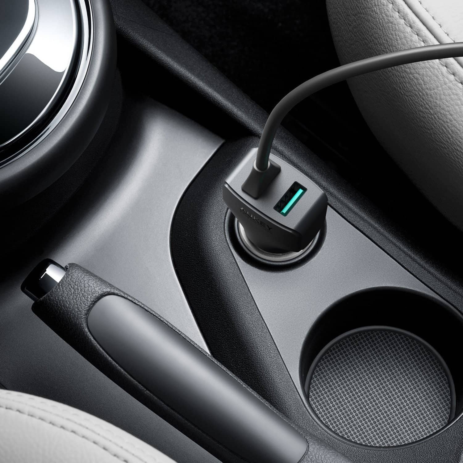 AUKEY CC-Y4 27W 5.4A AiPOWER USB-C Car Charger With TYPE-C Cable - Aukey Malaysia Official Store