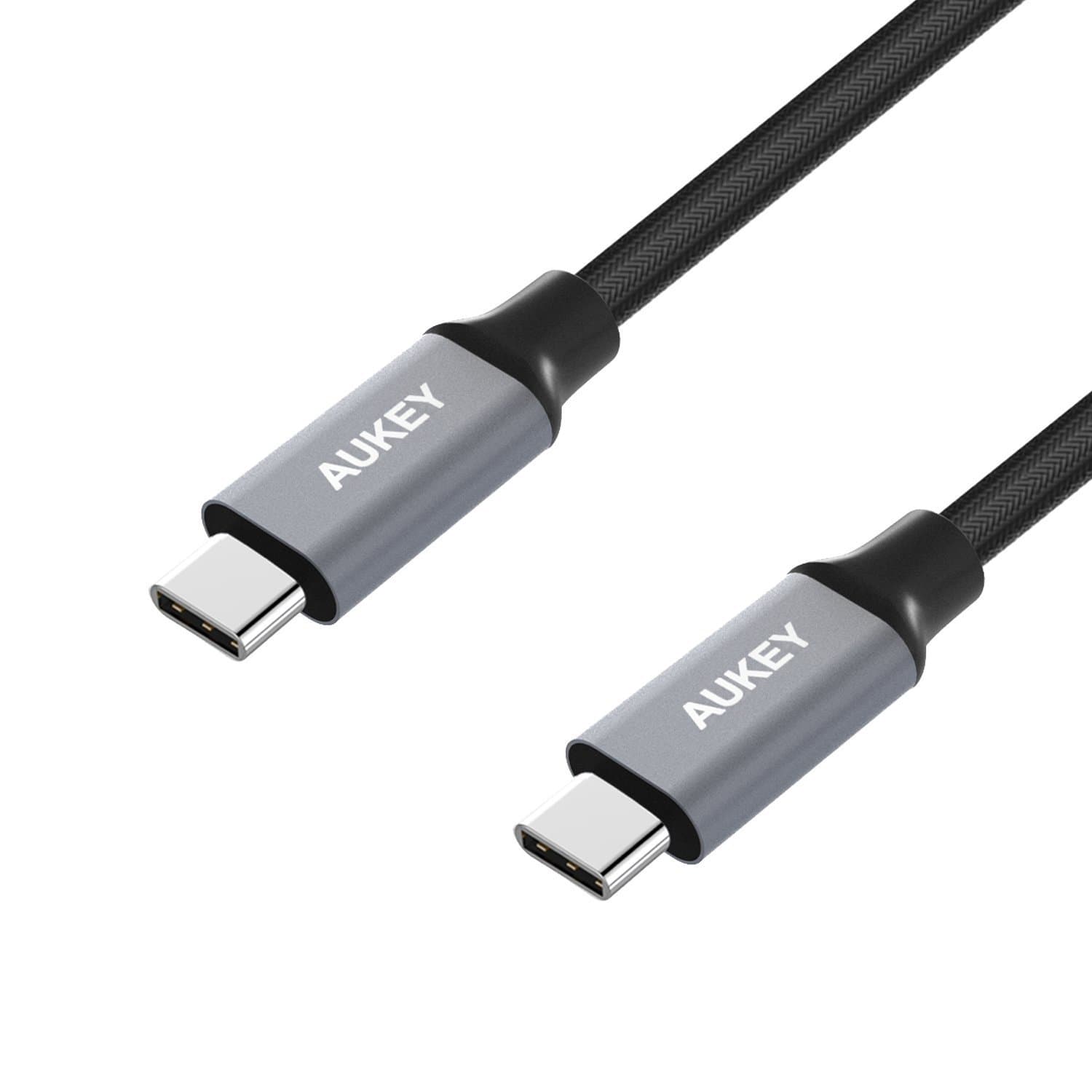 AUKEY CB-CD6 2M USB C To USB C Quick Charge 3.0 Durable Braided Nylon Cable - Aukey Malaysia Official Store