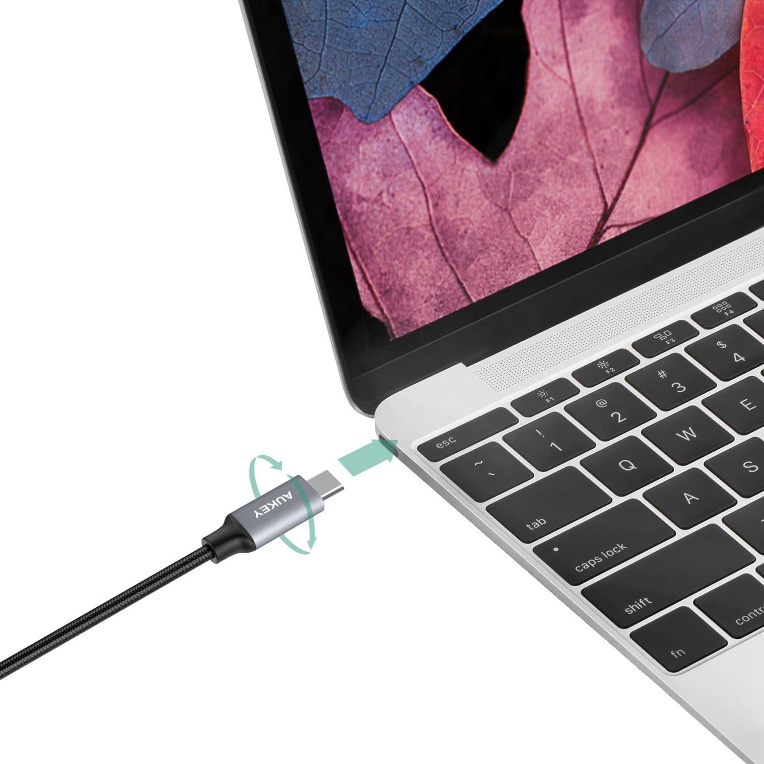 AUKEY CB-CD6 2M USB C To USB C Quick Charge 3.0 Durable Braided Nylon Cable - Aukey Malaysia Official Store