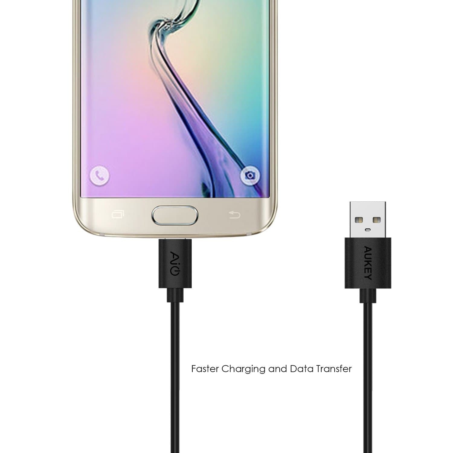 AUKEY CB-D5 Qualcomm Quick Charge 2.0 3.0 Micro USB 2.0 Cable (3 X 1 M 1X 2M 1 X 0.3m) 5 Pack - Aukey Malaysia Official Store