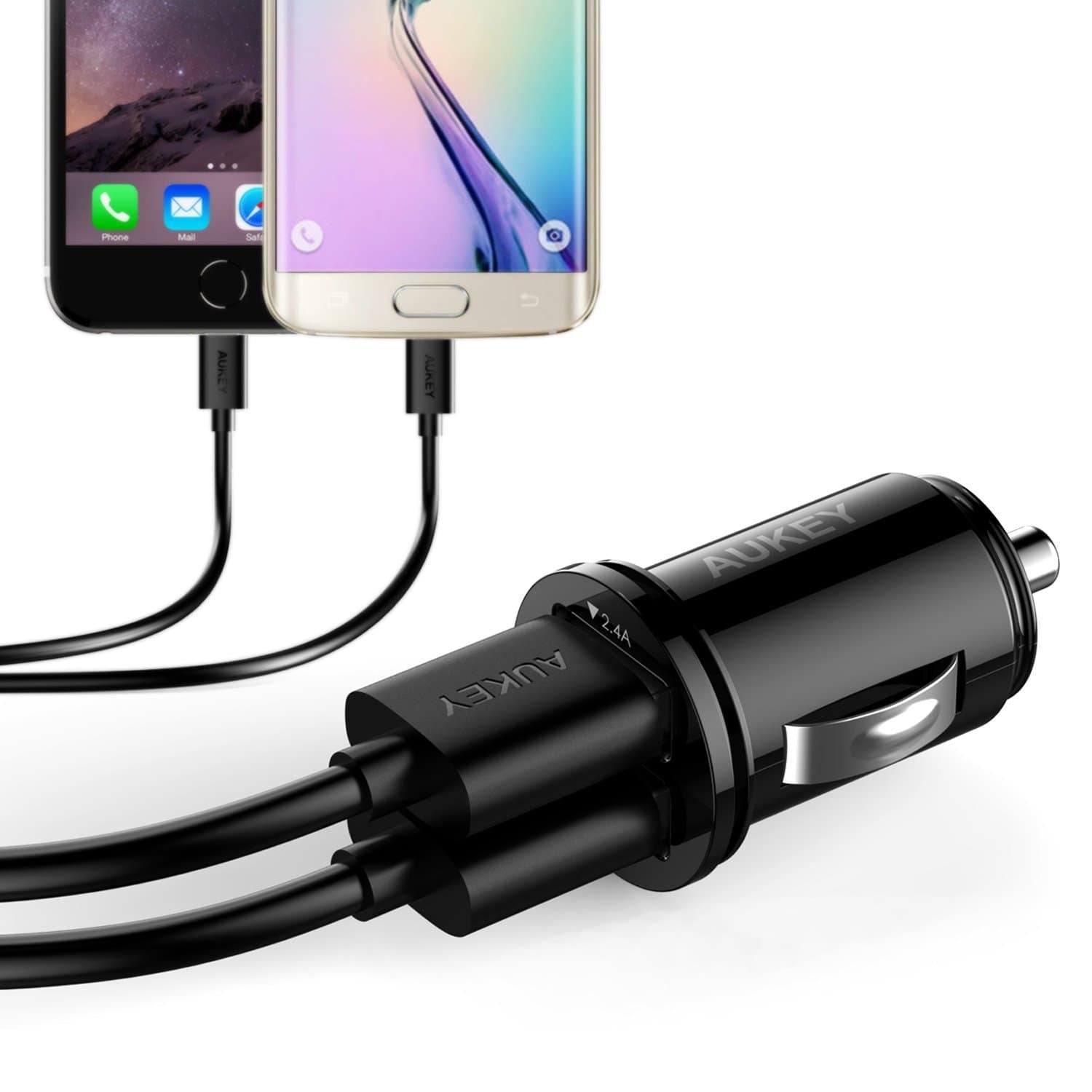 AUKEY CC-S1 Universal True AiPOWER 24W 4.8A Dual Port Car Charger - Aukey Malaysia Official Store