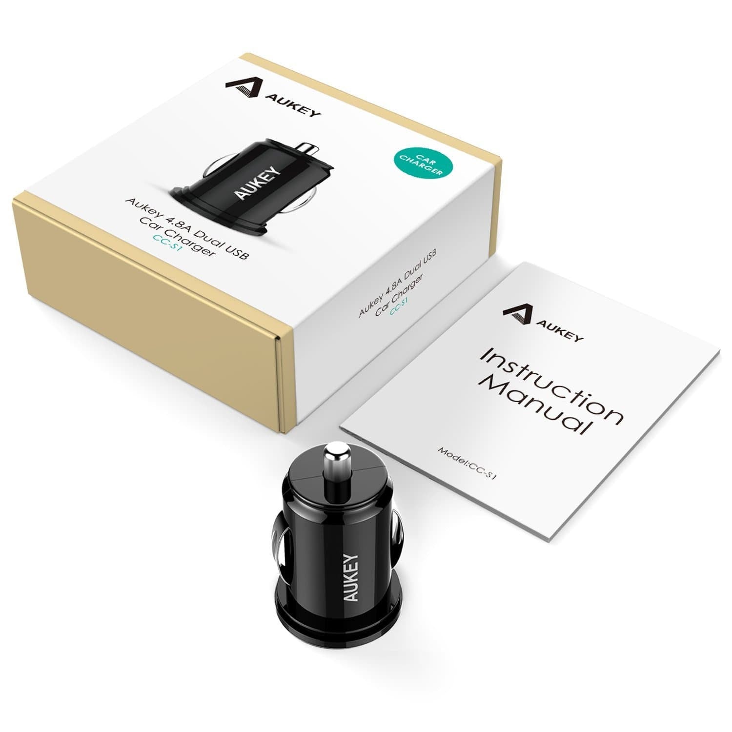 AUKEY CC-S1 Universal True AiPOWER 24W 4.8A Dual Port Car Charger - Aukey Malaysia Official Store