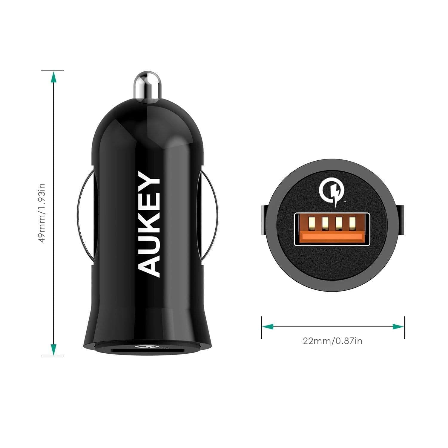 AUKEY CC-T5 18W Qualcomm Quick Charge 2.0 Car Charger - Aukey Malaysia Official Store