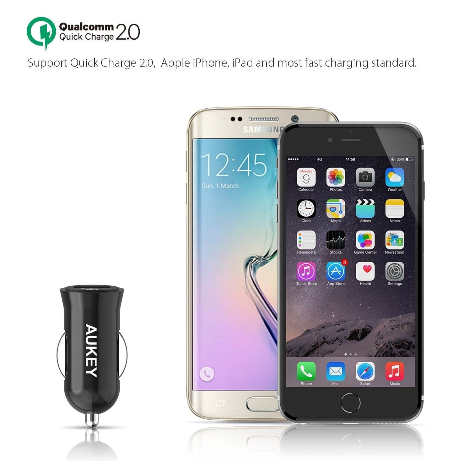 AUKEY CC-T5 18W Qualcomm Quick Charge 2.0 Car Charger - Aukey Malaysia Official Store