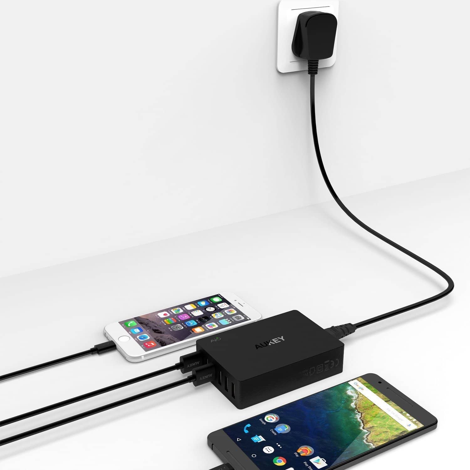 AUKEY PA-T11 6 USB Port Qualcomm Quick Charge 3.0 Desktop Charger - Aukey Malaysia Official Store