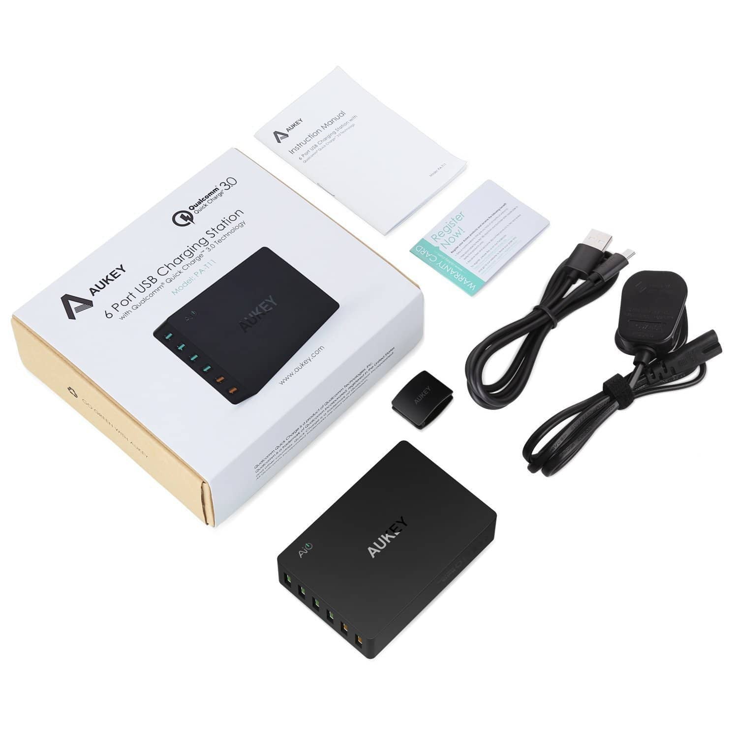 AUKEY PA-T11 6 USB Port Qualcomm Quick Charge 3.0 Desktop Charger - Aukey Malaysia Official Store