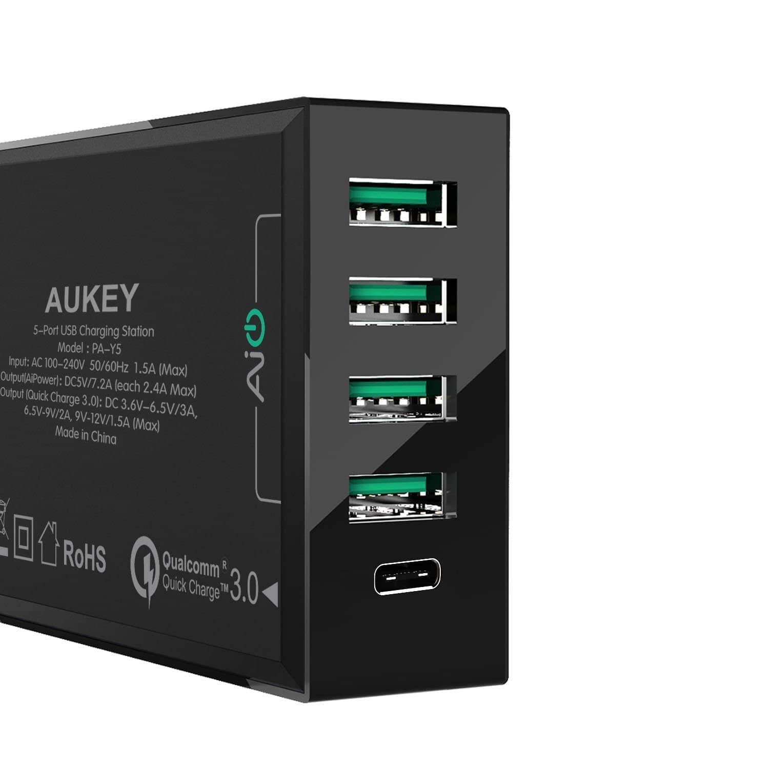 AUKEY PA-Y5 Qualcomm Quick Charge 3.0 USB C Charging Station - Aukey Malaysia Official Store