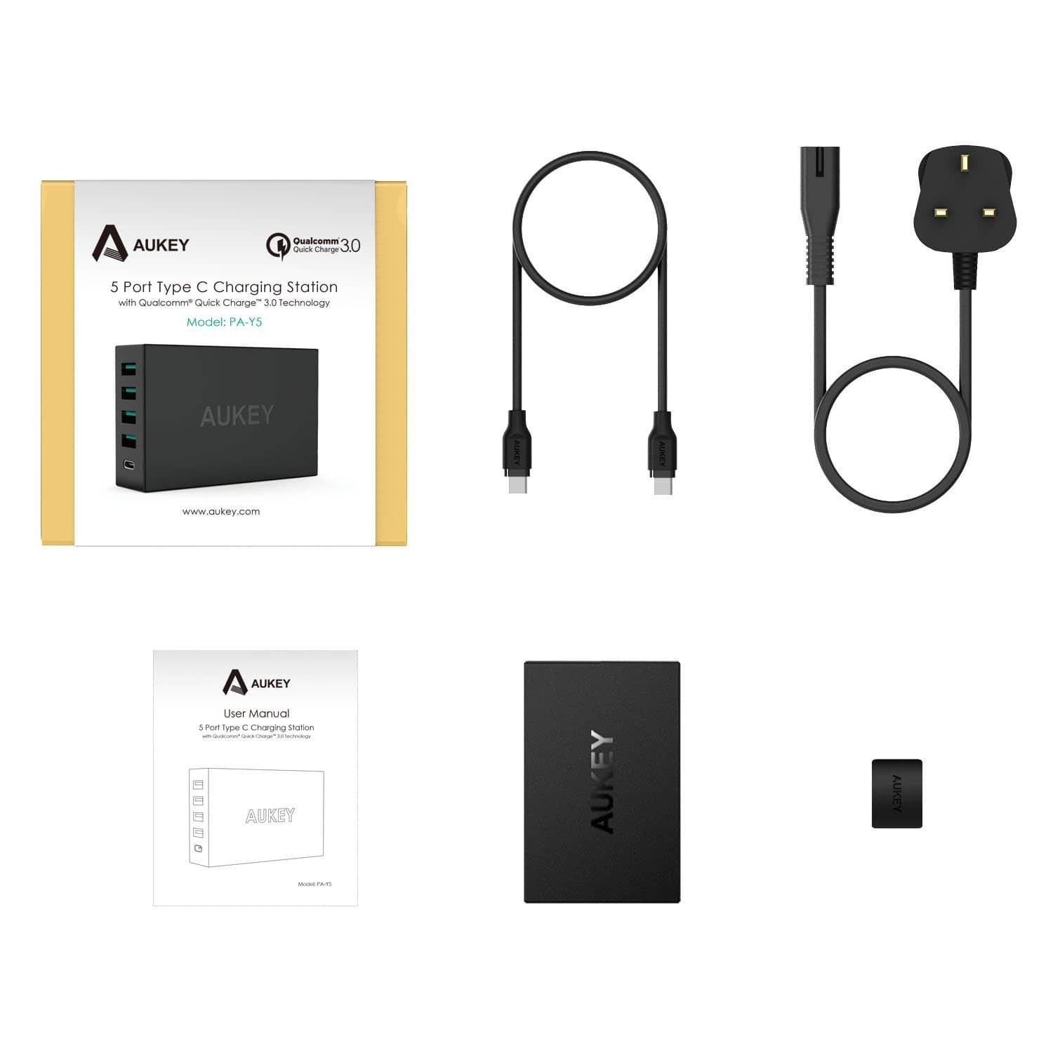 AUKEY PA-Y5 Qualcomm Quick Charge 3.0 USB C Charging Station - Aukey Malaysia Official Store