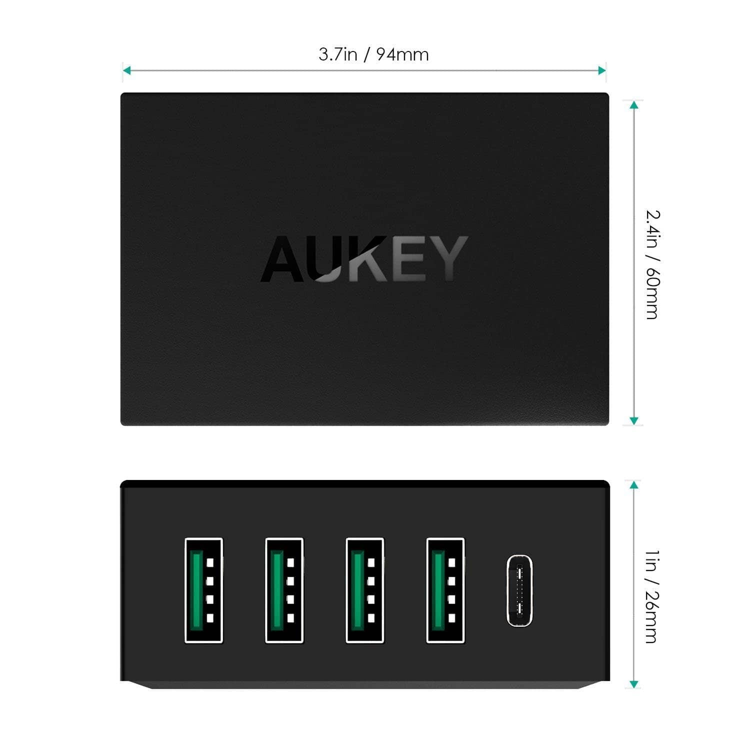 AUKEY PA-Y5 Qualcomm Quick Charge 3.0 USB C Charging Station - Aukey Malaysia Official Store