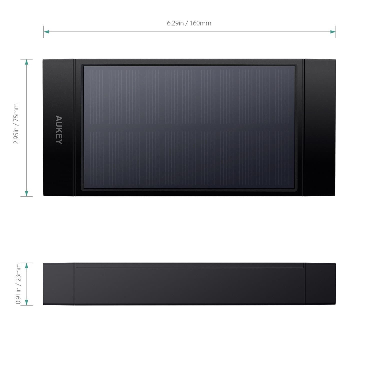 AUKEY PB-P23 16000mAh Qualcomm Quick Charge 3.0 Solar Power Bank USB C Output - Aukey Malaysia Official Store