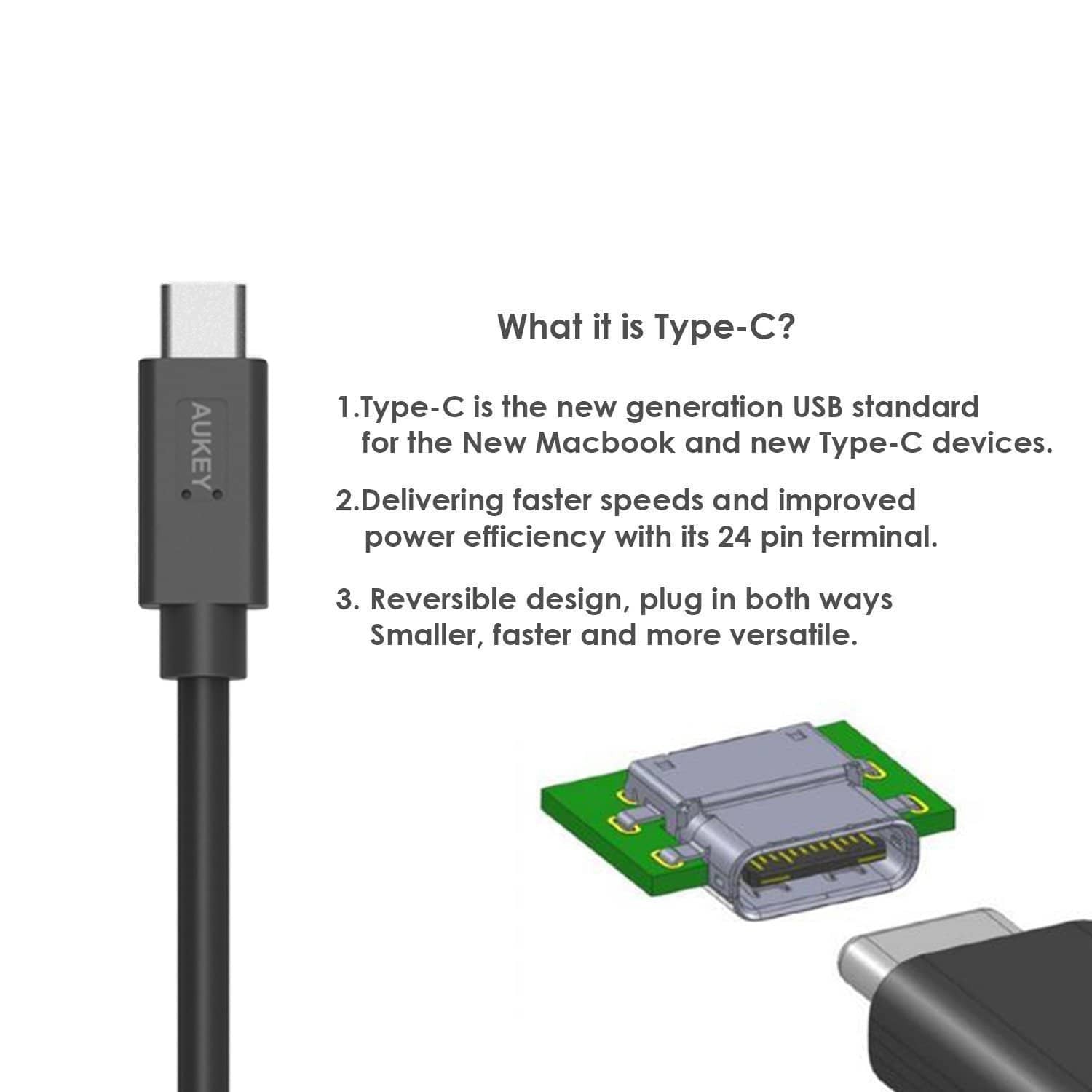 AUKEY CB-TD1 USB 2.0 A TO USB C + Micro USB Qualcomm Quick Charge Cable (3 Pack) - Aukey Malaysia Official Store