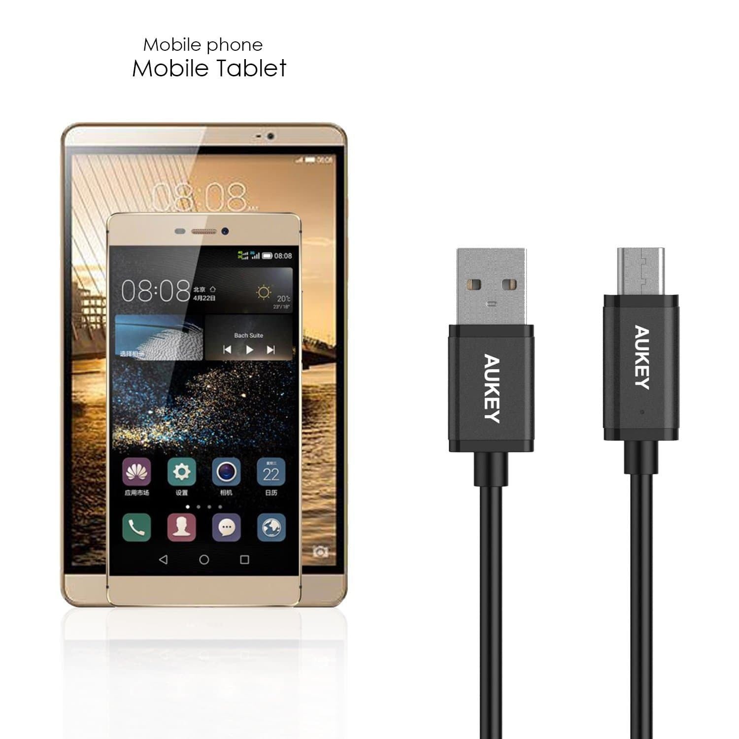 AUKEY CB-TD2 USB C + Micro USB Qualcomm Quick Charge Cable (5 pack) - Aukey Malaysia Official Store