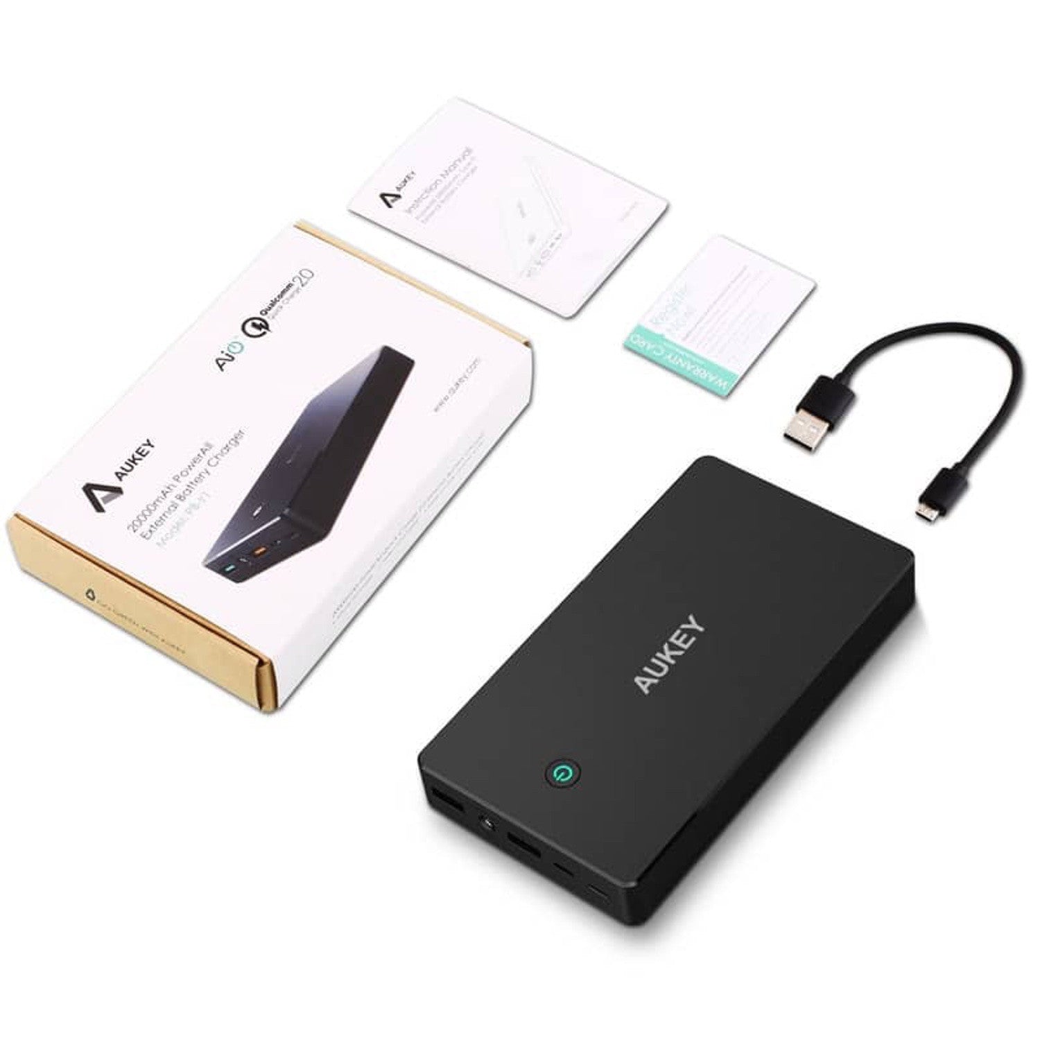 AUKEY PB-Y1 20000mAh Qualcomm Quick Charge 2.0 with USB C Power Bank - Aukey Malaysia Official Store