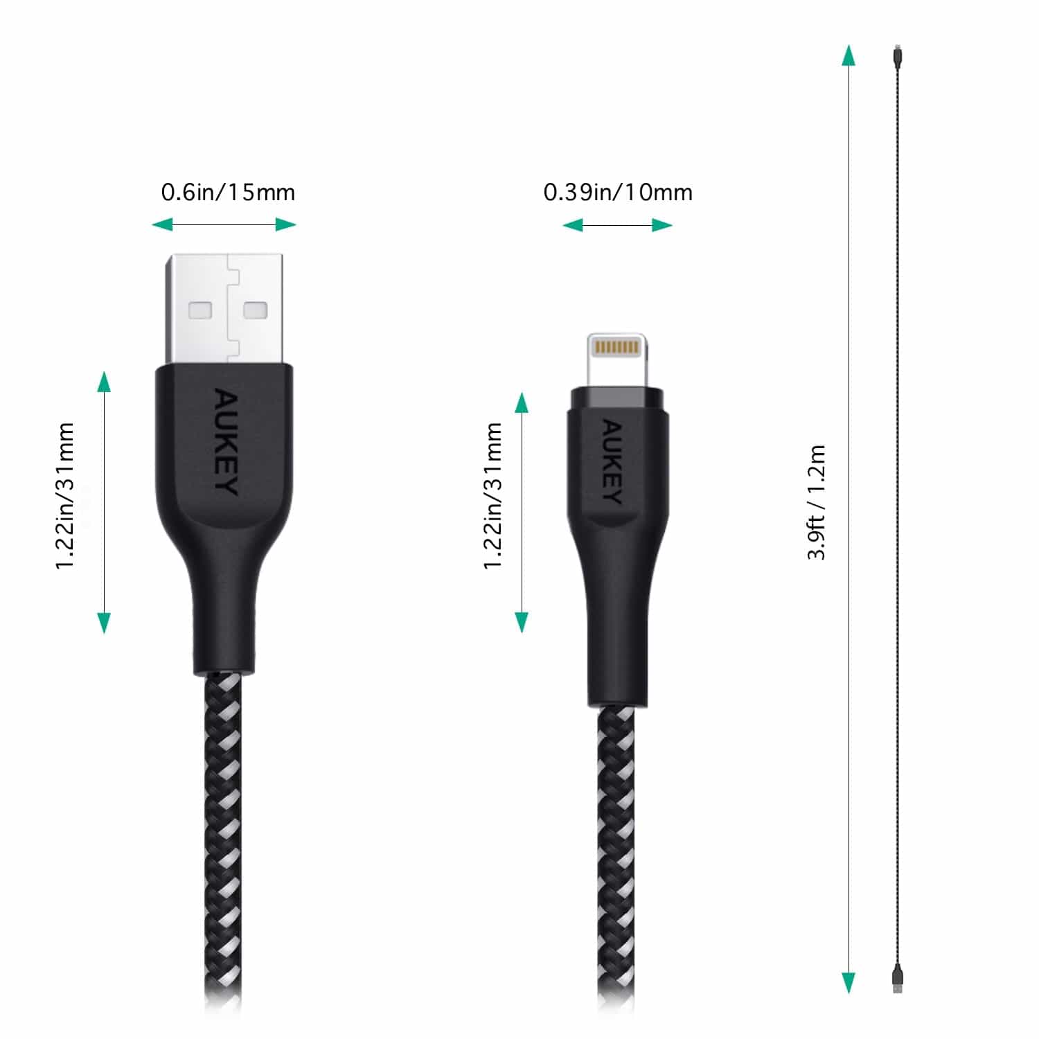 CB-AL1 Braided Nylon MFI Apple Lightning Performance Cable 1.2 meter