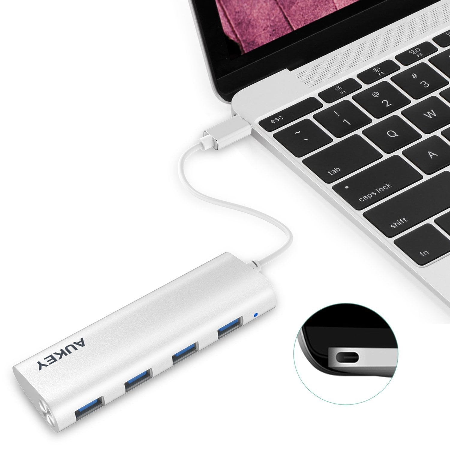 AUKEY CB-C12 - Type C Hub 4 Ports USB 3.0 Aluminum USB C Hub - Aukey Malaysia Official Store