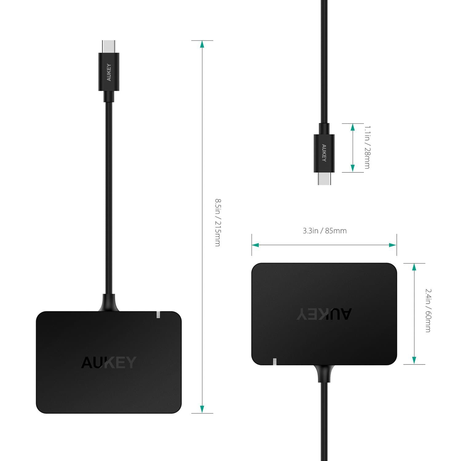 AUKEY CB-C58 USB-C To 4-Port USB 3.0 Hub With 4K HDMI Port & USB-C Charging Port - Aukey Malaysia Official Store