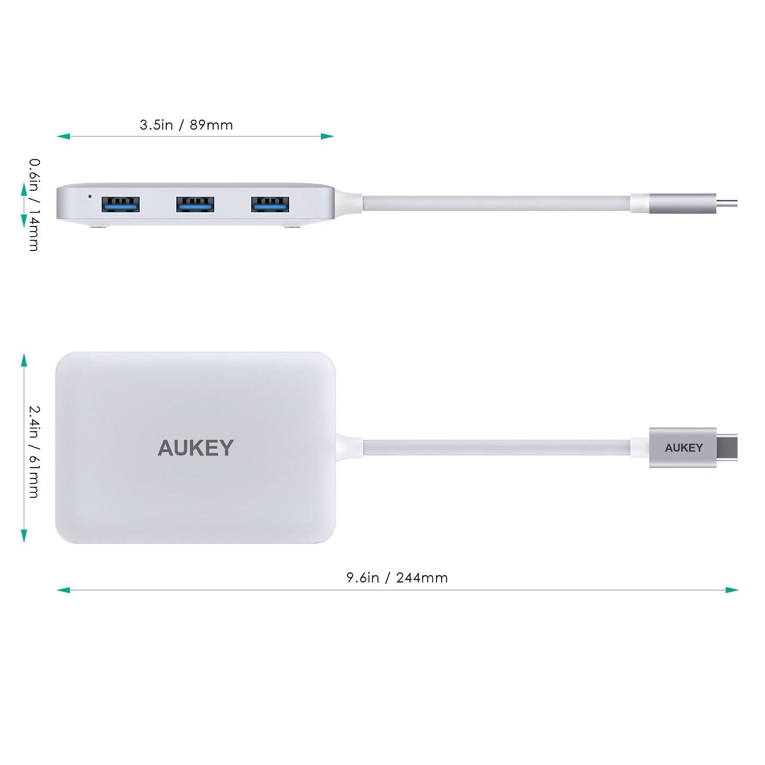 AUKEY CB-C60 6 In 1 USB Type C Hub USB 3.0 , HDMI Port 4K and 60W USB C PD Port - Aukey Malaysia Official Store