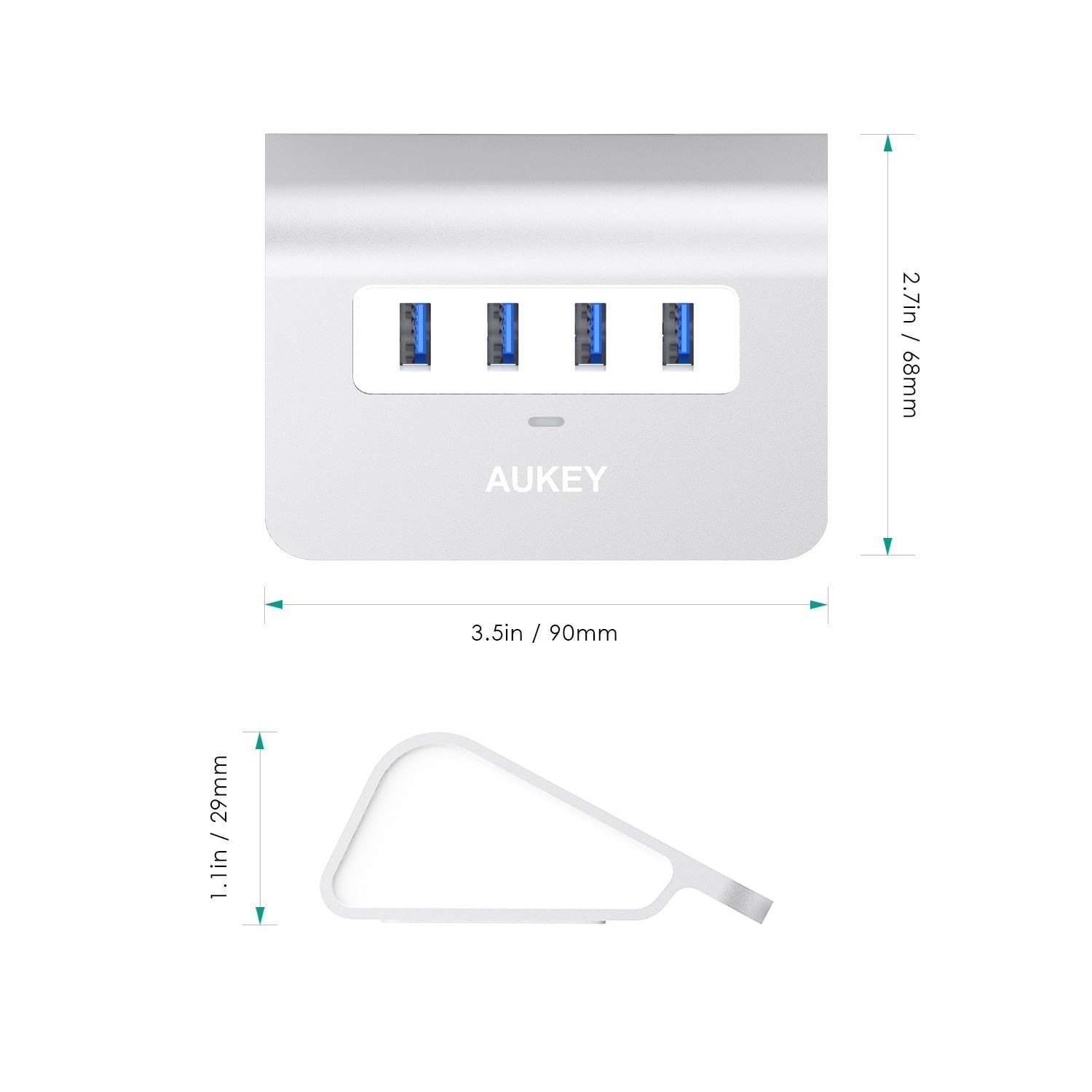 AUKEY CB-H5 Aluminum 4 Port USB 3.0 Hub - Aukey Malaysia Official Store