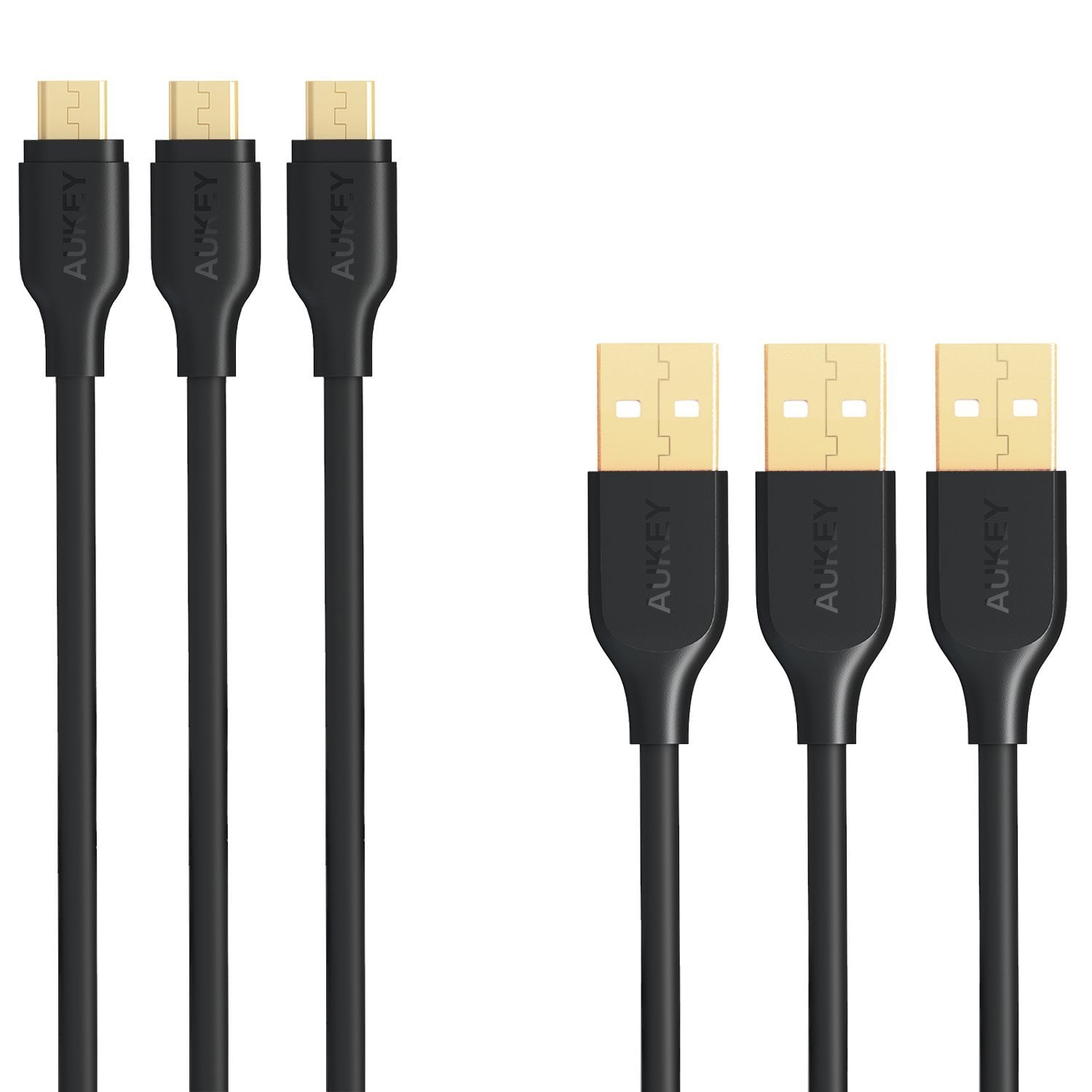 AUKEY CB-MD3 Gold-plated Qualcomm Quick Charge 3.0 Micro USB 2.0 Cable (3 Pack) - Aukey Malaysia Official Store