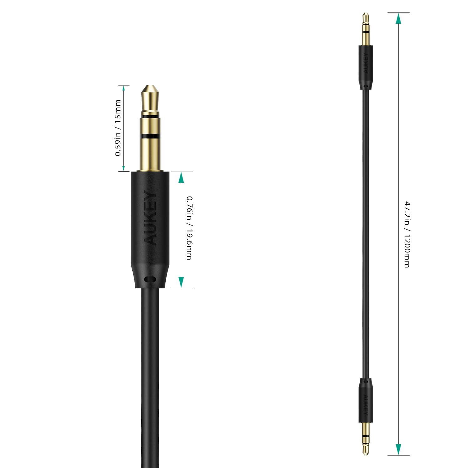 AUKEY CB-V10 Premium 3.5mm Audio Gold Plated AUX Cable 1.2 METER - Aukey Malaysia Official Store