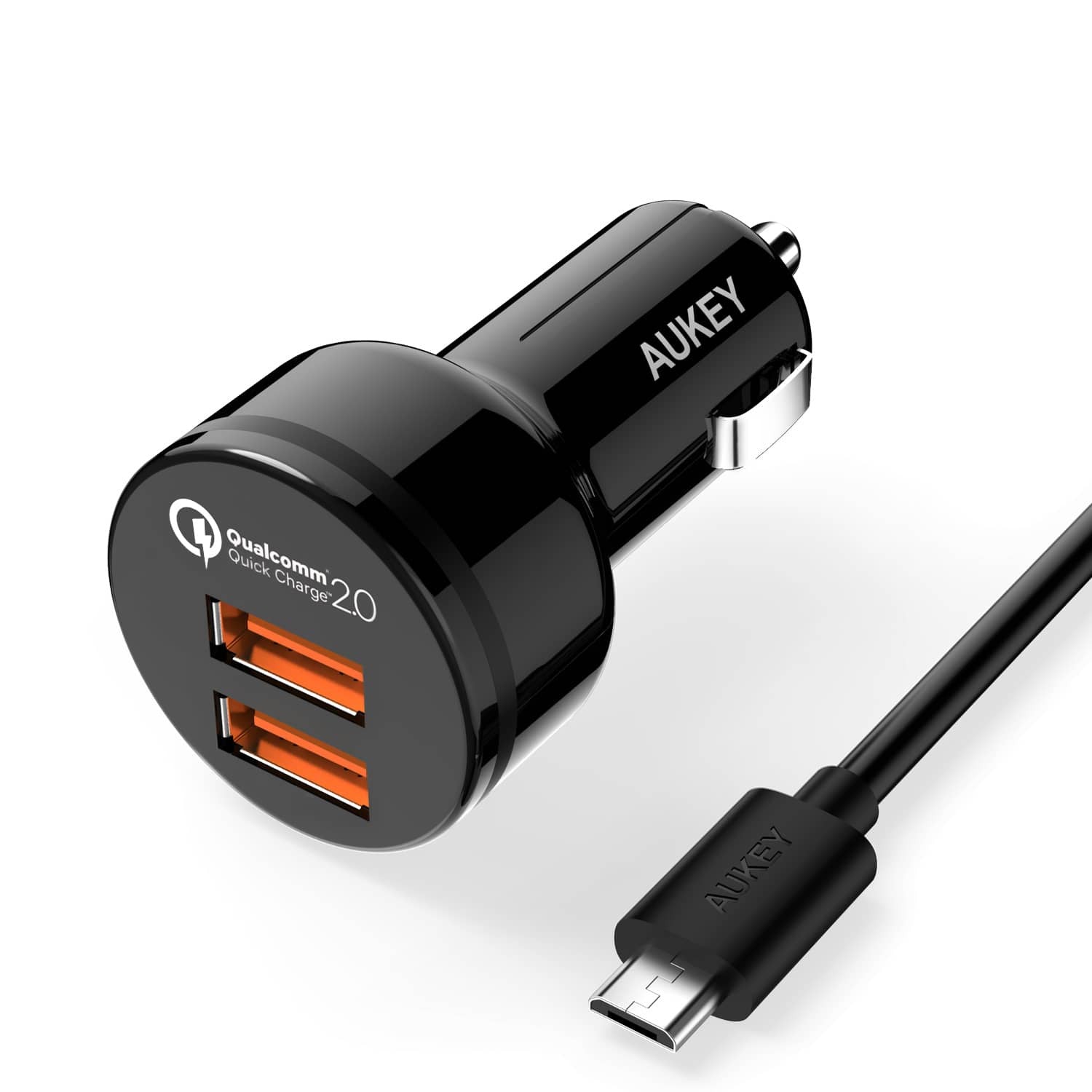 AUKEY CC-T6 36W Dual Ports USB Qualcomm Quick Charge 2.0 Car Charger - Aukey Malaysia Official Store