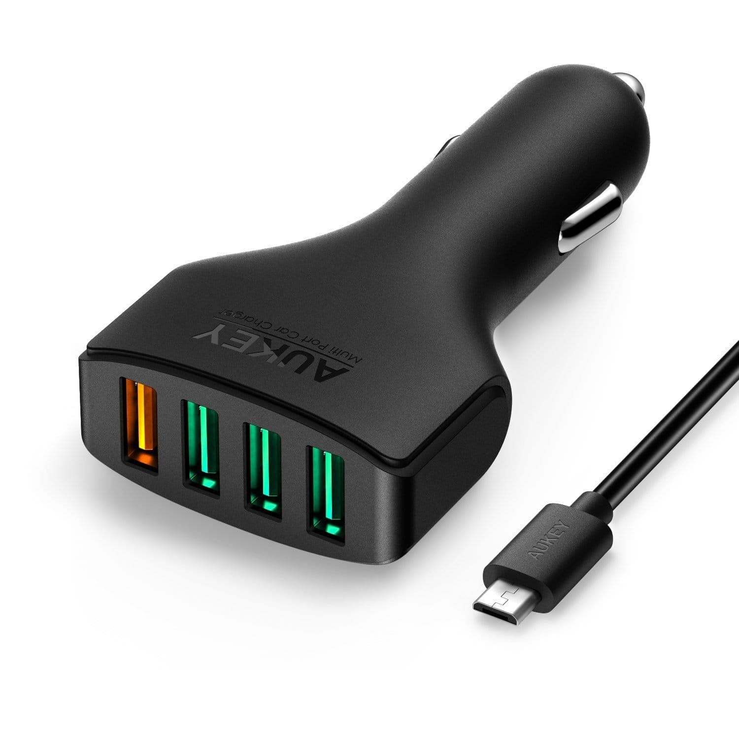 AUKEY CC-T4 54W 4 Port Usb Qualcomm Quick Charge 2.0 Car Charger - Aukey Malaysia Official Store