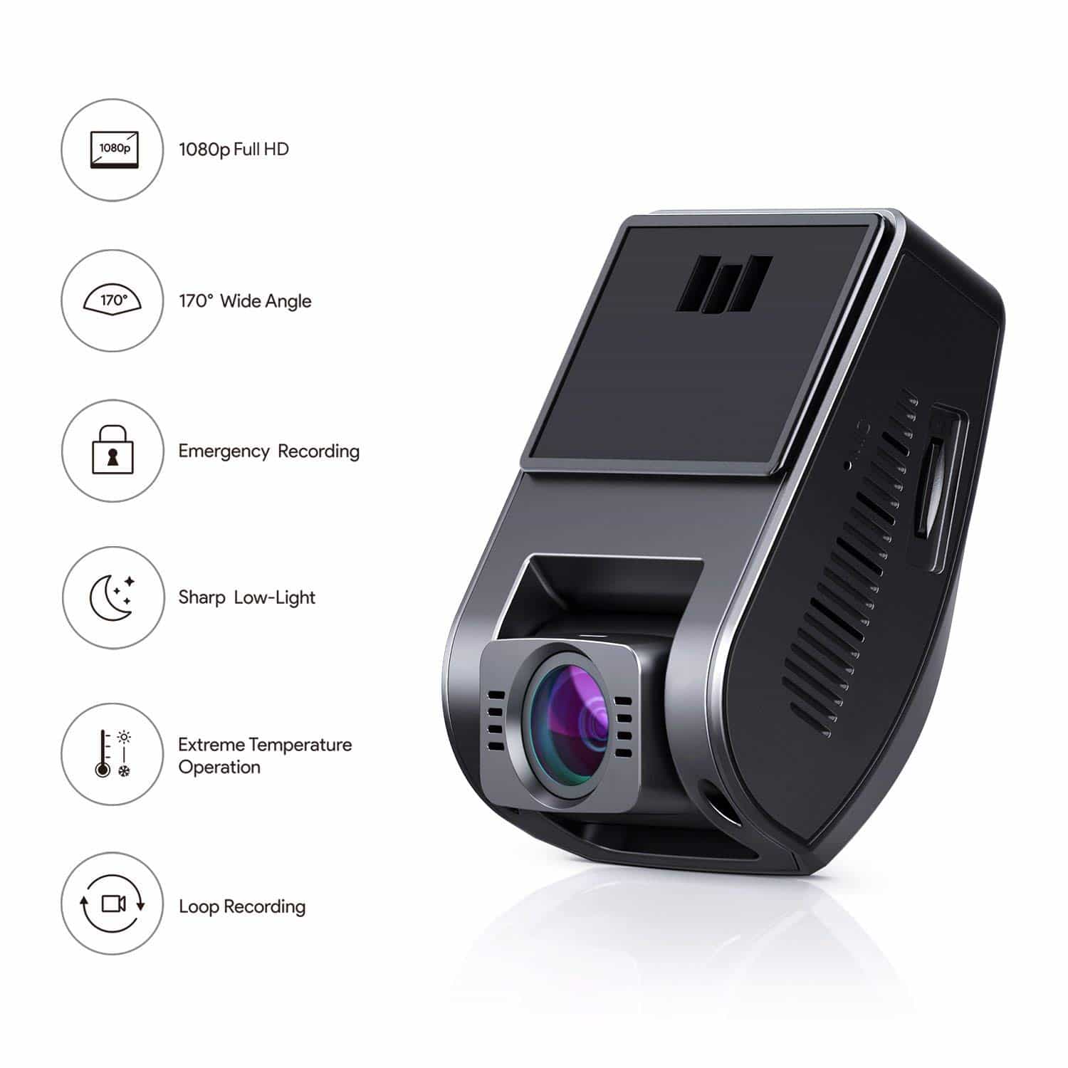 DR02 Full HD 170 FOV Wide Angle Night Vision Dashboard Camera Recorder