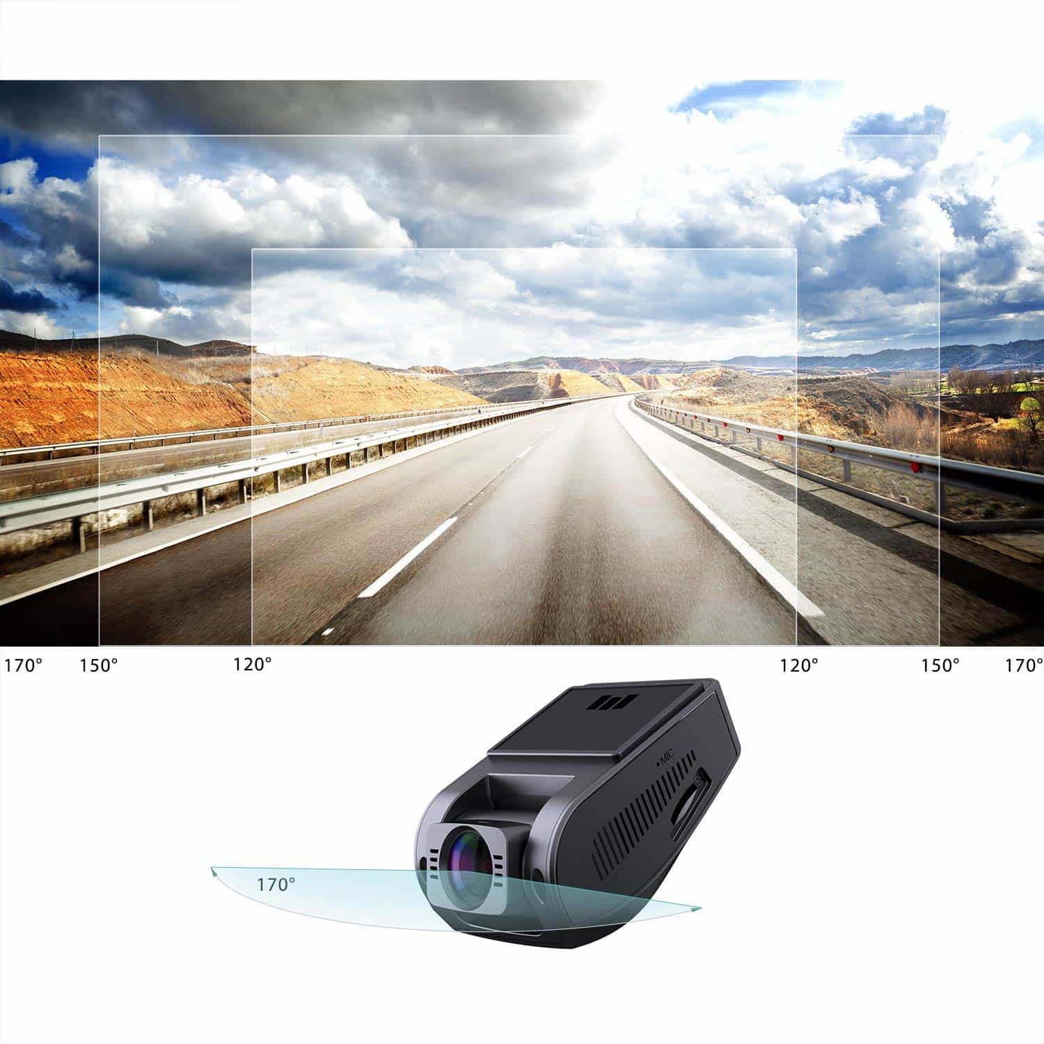 DR02 Full HD 170 FOV Wide Angle Night Vision Dashboard Camera Recorder