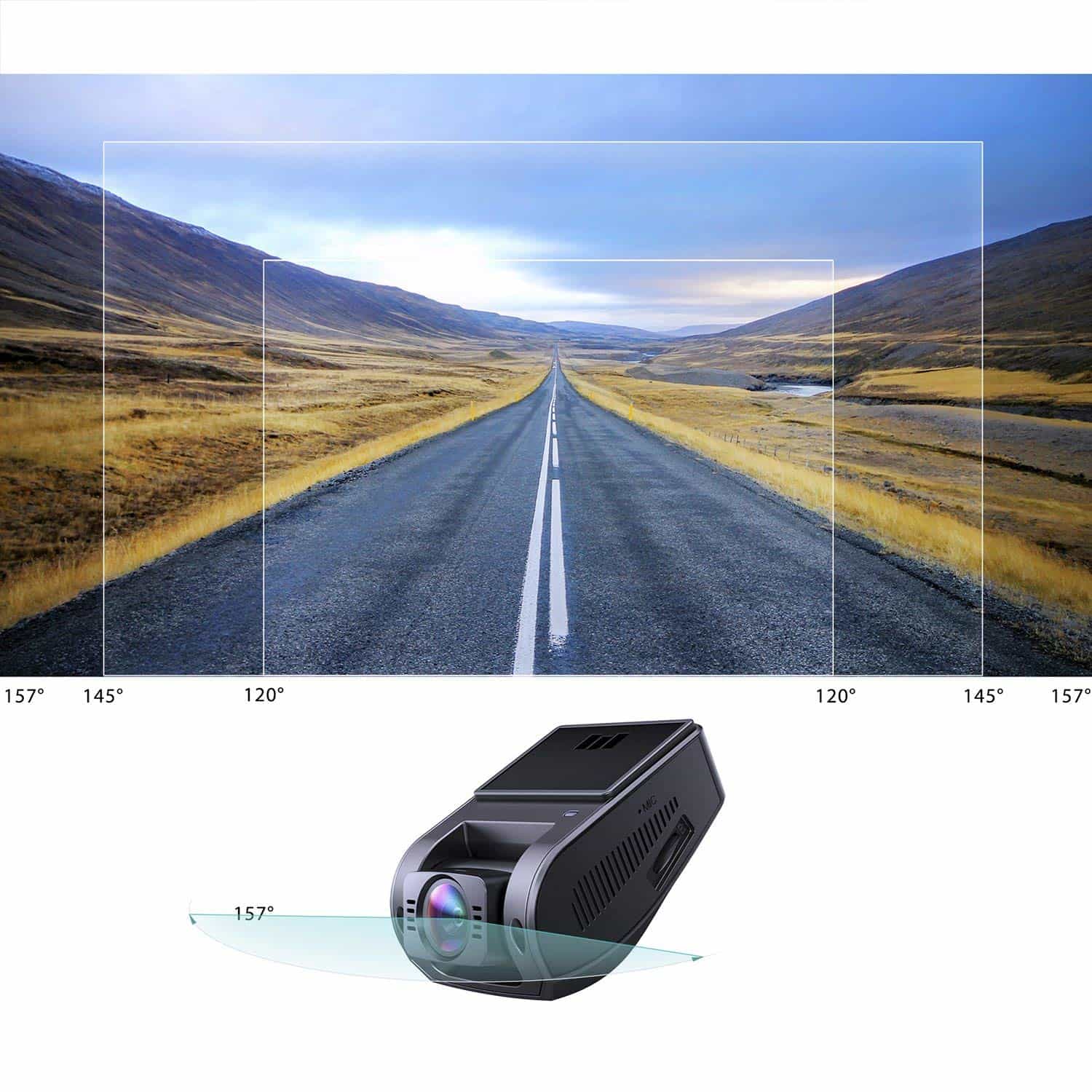 DR02J 4K 157 FOV Wide Angle Night Vision Dashboard Camera Recorder