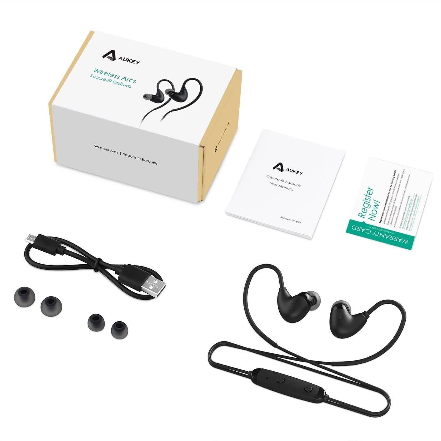 AUKEY EP-B16 Ultra Light 13GRM Bluetooth 4.1 A2DP ARC Design Sports Headset - Aukey Malaysia Official Store