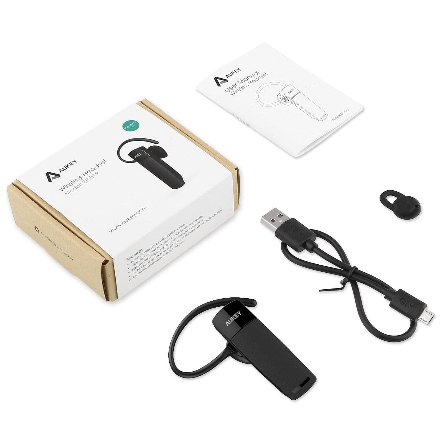 AUKEY EP-B19 Ultra Light Bluetooth 4.1 HD Stereo Earphone - Aukey Malaysia Official Store