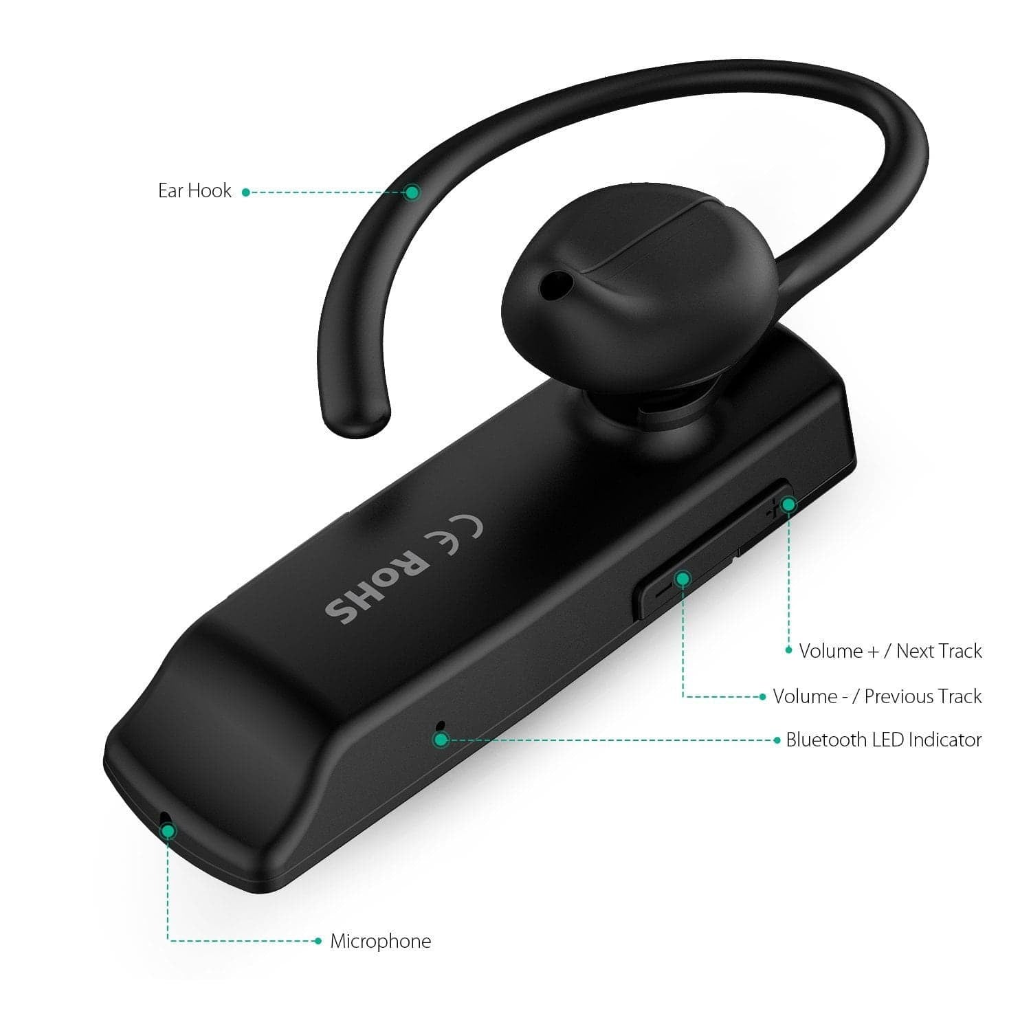 AUKEY EP-B19 Ultra Light Bluetooth 4.1 HD Stereo Earphone - Aukey Malaysia Official Store