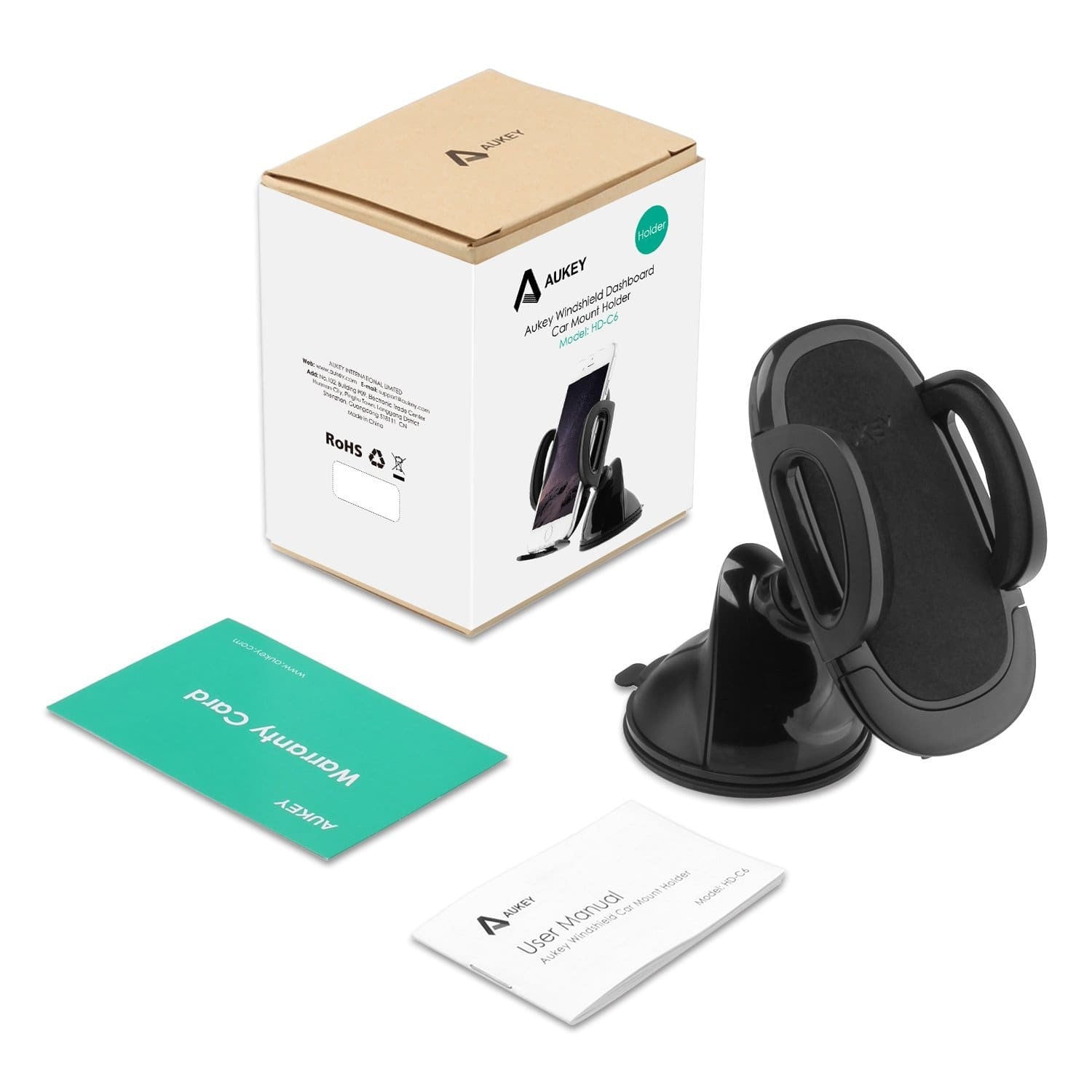 AUKEY HD-C6 Universal Smartphone Windshield Car Mount Holder Cradle for smartphones - Aukey Malaysia Official Store